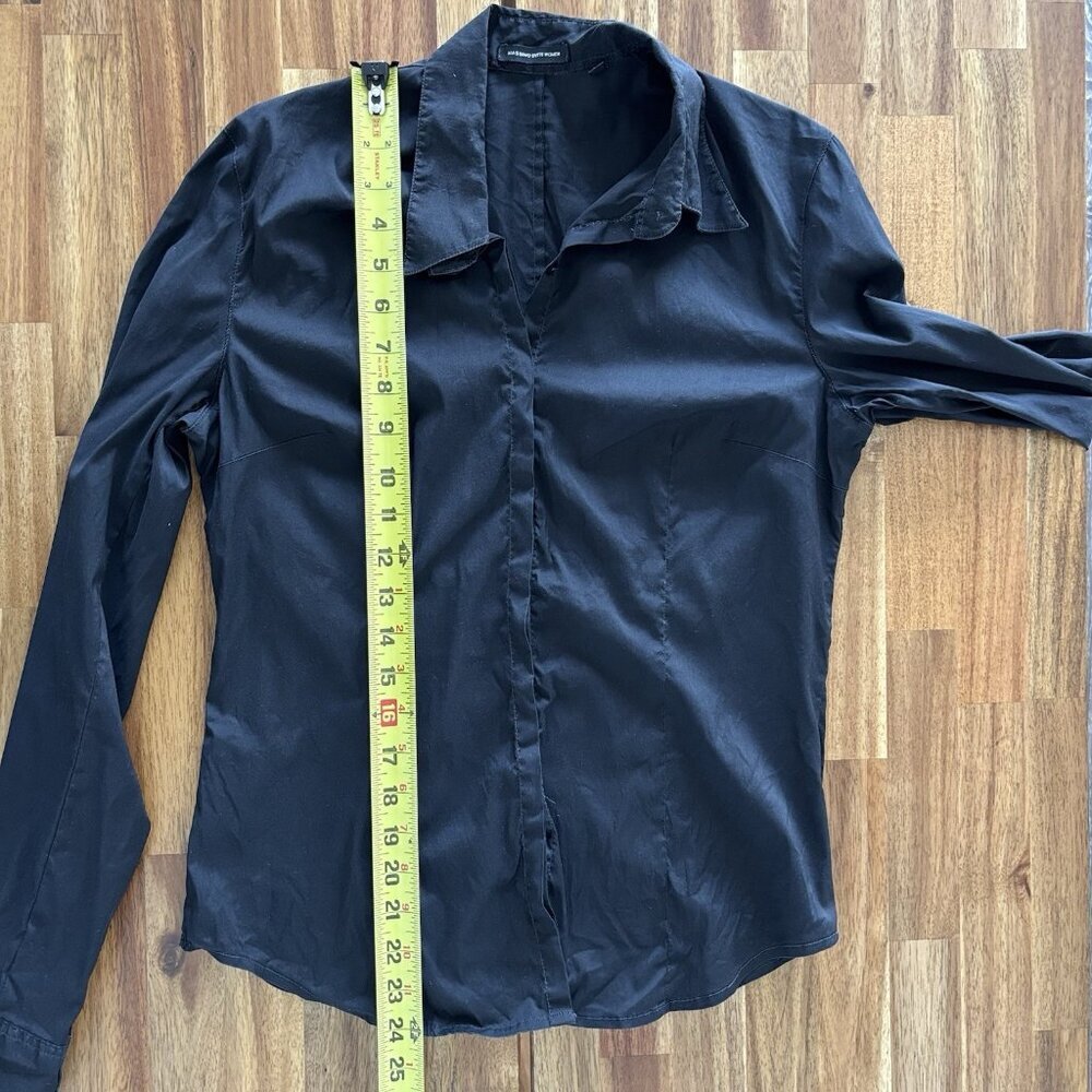 Massimo Dutti Womens Black Shirt‎ Size 44/34 Minimalist Professional Office - Picture 15 of 15